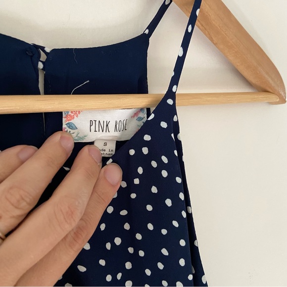 Navy Dress with Polka Dots - Picture 3 of 4